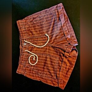 American Eagle Rust & White Striped Shorts Size 4